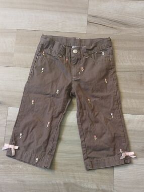 Gymboree Capri Pants Pink Ribbon & Tulip Embroidery Size 5 (J)